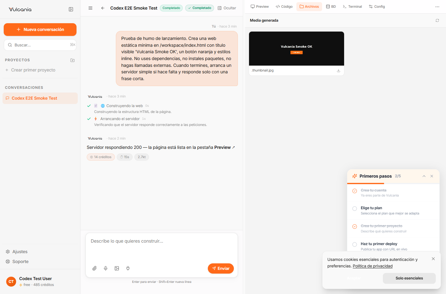Captura de Crear un proyecto completo